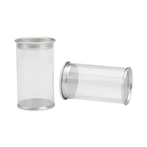 Existing products Plastic blister cylinder packaging PVC clear tube gift boxes PVC round tube packaging for Cosmetic puff