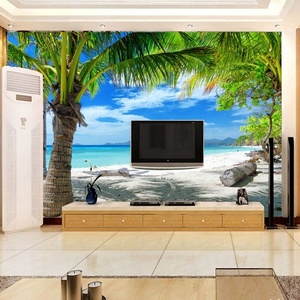 Dekoratif duvar kağıdı için Bar 3d deniz manzaralı plaj manzara <span class=keywords><strong>Hawaii</strong></span> yatak odası oturma odası duvar Modern duvar kağıdı 3d - Product Image 2
