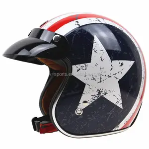Layanan disesuaikan tersedia untuk ECE22.06 homologasi Retro wajah terbuka helm sepeda motor