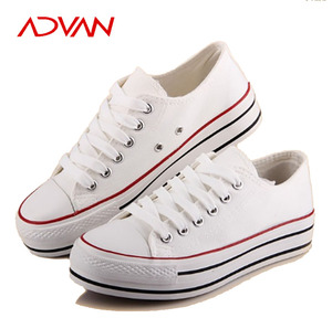 Wholesale cheap popular classic vulcanized high platform Sneakers women canvas shoes - Product Image 1