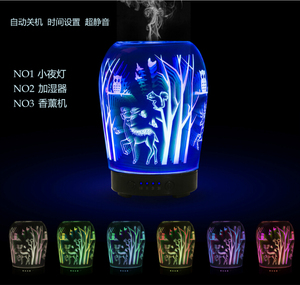 Difusor de aroma de vidrio 3D, humidificadores difusores baratos al por mayor directos de fábrica de China, difusor de aroma que cambia de color - Product Image 3