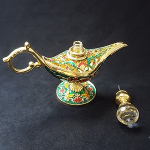 Offre Spéciale arabe 4ml en métal Aladdin lampe de bouteille de parfum Attar verre huile essentielle bouteille rechargeable #58815 - Product Image 6