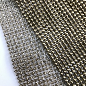Kim Loại Lấp Lánh Sequin Vải Sửa Chữa Nóng Kim Loại Đính Cườm Lưới Tấm Nhôm Chuỗi Thư Vải Cho Rèm Cửa - Product Image 3