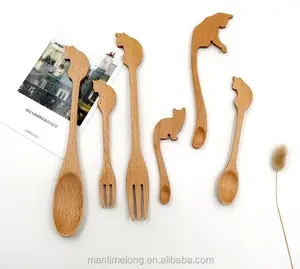 ช้อนไม้บีชลายแมวสปายแมวญี่ปุ่น,ช้อนไม้ขนาดเล็กช้อนไม้ - Product Image 1
