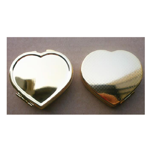 Scatola di pillole a forma di cuore dorato lucido con specchio porta oggetti da viaggio - Product Image 1