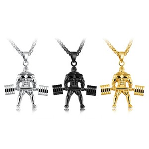 <span class=keywords><strong>Hercules</strong></span> Barbell levantamiento de pesas colgante collar Fitness joyería fábrica 316 acero Marlary Fitness hombre para hombres regalo impermeable - Product Image 1