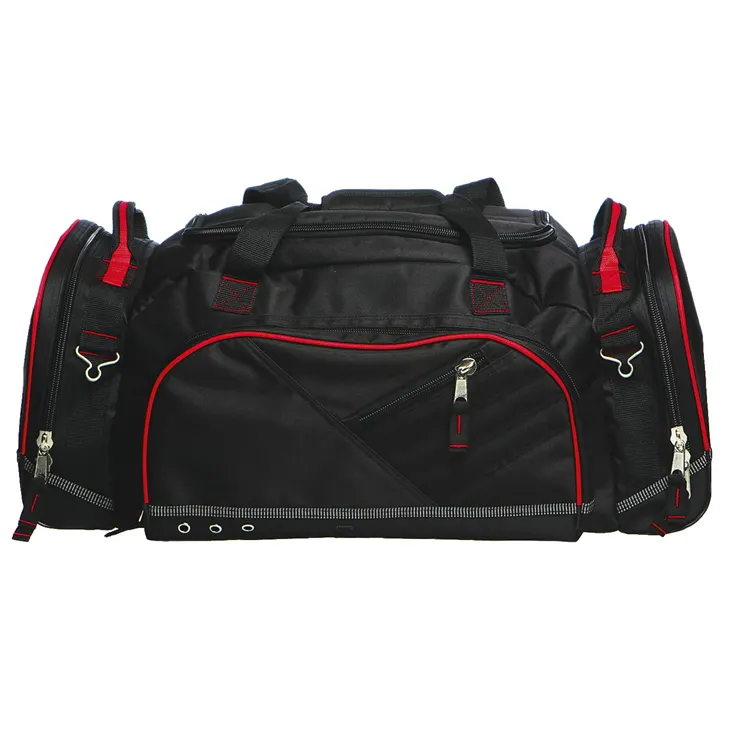 Sac de hockey de sport voyages pour hommes, sac à kit de sport noir et rouge bon marché