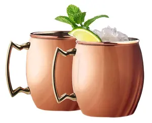 Moscow Mule Mugs Set of 3-Hammered Copper Cups with 18oz Cocktail Shaker-Great Dining Entertaining and Gift Set