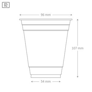Gobelets biodégradables écologiques Riqii R12-B PLA 12oz 360ml avec impression et logo personnalisés pour les boissons glacées, les milkshakes et les glaces - Product Image 1