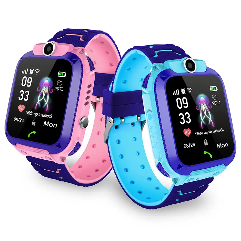 WIFI GPS Children smart watch phone smartwatch Q12B Kids Gps Watch SOS Call Remote monitor Camera