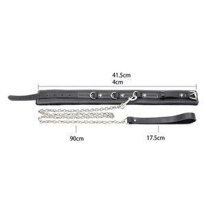 Vera pelle per adulti catena con colletto BDSM per uomini giocattoli sessuali <span class=keywords><strong>Bondage</strong></span> Fetish Slave abbigliamento <span class=keywords><strong>Bondage</strong></span> tra cui <span class=keywords><strong>collare</strong></span> collo <span class=keywords><strong>Bondage</strong></span> - Product Image 4