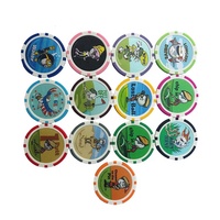 Accessoires de golf, marqueur de balle de golf personnalisé en plastique, jetons de poker, marqueur de balle