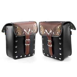 Modificato Cafe Racer Bag Lato Del Motociclo Nero In Pelle Sintetica Semplicità Impermeabile Ristabilisce I Saddle Bag - Product Image 2