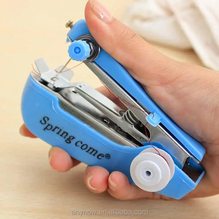 Mini machine à coudre domestique sans fil portable pour travaux d'aiguille à commande manuelle pour vêtements