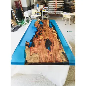 Table de travail en bois, la plus belle rivière, bord live, bureau, de luxe, époxy