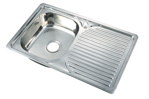 Singola ciotola di modo attraente stampo progettazione prezzo competitivo industriale lavello della cucina piano di lavoro - Product Image 4