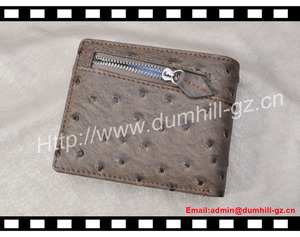 Cartera de piel auténtica de avestruz para hombre y mujer, Cartera de piel sintética de avestruz - Product Image 3