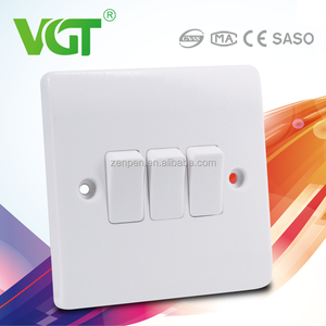 La reina <span class=keywords><strong>de</strong></span> baquelita calidad aleación <span class=keywords><strong>de</strong></span> cobre plata Punto <span class=keywords><strong>3</strong></span> Gang 2 interruptor manera - Product Image 1