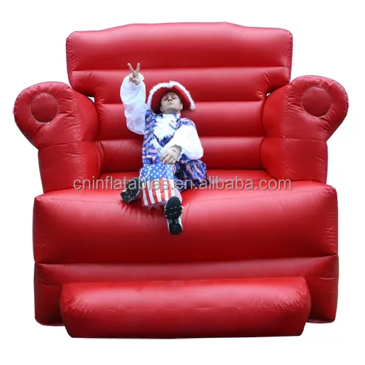 ענק מתנפח נייד מתנפח אדום ספה מרגיע לקפל אוויר כיסא עבור פרסום
