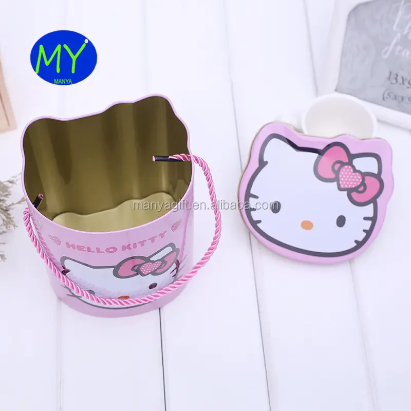 Hello kitty жестяная коробка с веревкой для хранения украшений