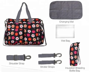 Nuevo multifuncional bolsas <span class=keywords><strong>de</strong></span> <span class=keywords><strong>pañales</strong></span> <span class=keywords><strong>de</strong></span> alta calidad maternidad momia Nappy flor estilo mamá cochecito <span class=keywords><strong>de</strong></span> bebé - Product Image 3