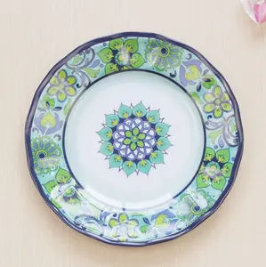 Piatti da Cena in Melamina Cynthia Rowley Wary Medallion Scroll Blu 11\" Piatto in Plastica - Product Image 1