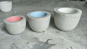 Fatti a mano di cemento vaso di fiori fioriera giardino naturale arenaria giardino <span class=keywords><strong>planter</strong></span> pot ciotola pentola - Product Image 3