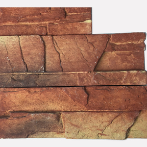 Panneau en pierre de culture rouge personnalisé Face rocheuse ardoise empilée textures de revêtement de mur en pierre pour l'extérieur - Product Image 1