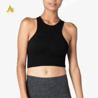 2019 Nuove Donne di Disegno Senza Maniche Crop Top Signore Stringer Yoga Canotta a Spalle Scoperte Crea Carro Armato Top