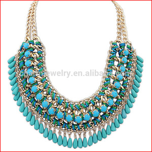 Joyería de moda de estilo gótico exagerada multi- capa de liquidación declaración de piedra gruesa cadena de oro collar sn063 - Product Image 1