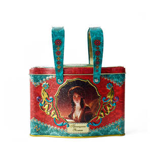 빈티지 꽃 디자인 보석 직사각형 상자 스토리지 케이스 핸들 주석 저장 상자 사탕 비스킷 포장 금속 상자 - Product Image 1