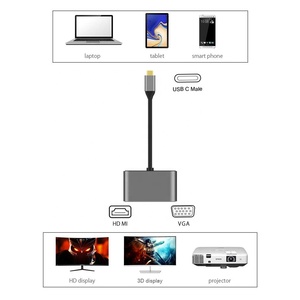 2 en 1 4K <span class=keywords><strong>USB</strong></span> tipo C a HDMI VGA cable <span class=keywords><strong>Hub</strong></span> para <span class=keywords><strong>Macbook</strong></span> Pro Nintendo Samsung S8 Huawei Matebook y más - Product Image 6