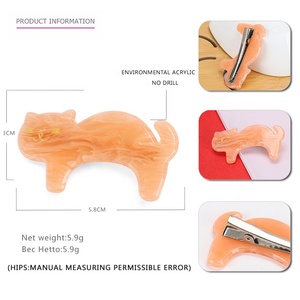 Pinzas para el pelo con forma de gato de estilo coreano, pinza de cocodrilo acrílica pequeña de 5,8 cm, pinza para el pelo de <span class=keywords><strong>Anime</strong></span> para niñas - Product Image 5
