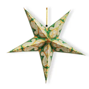 2024 baru diskon besar dekorasi Natal India 60cm kertas gantung lentera bintang