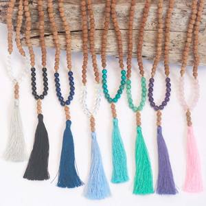 <span class=keywords><strong>Mala</strong></span> della collana della nappa 108 perline <span class=keywords><strong>Rudraksha</strong></span> perline nappa gioielli fatti a mano - Product Image 1