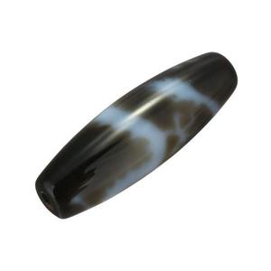 Cuentas de ágata diy tibetana Natural, ovaladas, DRAGÓN DE CINCO garras, dos tonos, alto grado 13x38mm, agujero: 2mm 118121 - Product Image 2