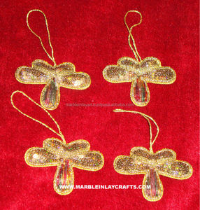 Beautiful Zari Embroidery <b>Butterfly</b> Shape Christmas Hanging <b>Ornaments</b> With Customize Shape of Trusted Supplier for Manufacturer - Product Image 1