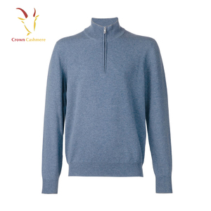 Lana merino de los hombres del collar del soporte suéter 1/4 zip Cachemira - Product Image 4