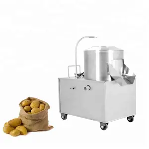 Descascador elétrico de batatas, descascador de batatas elétrico comercial de 15kg 220v máquina de descascar/cortar e cortar batatas