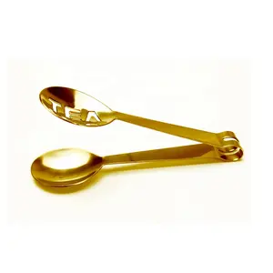 Hohe Qualität Gold Edelstahl Runde Portion Tee Tasche Zangen Lebensmittel Squeezer mit Tee Wort