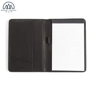 LOGO Tùy Chỉnh Kích Thước Trung Bình Điều Hành PU Leather Padfolio Thư Mục Danh Mục Đầu Tư Cho Hội Nghị