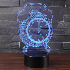 Đồng hồ thiết kế 3D ảo ảnh quang học Acrylic ledtable đèn USB cảm ứng ánh sáng ban đêm cho phòng trang trí nội thất - Product Image 2