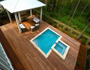 Piso externo para piscina, piso rígido brasileiro de teak