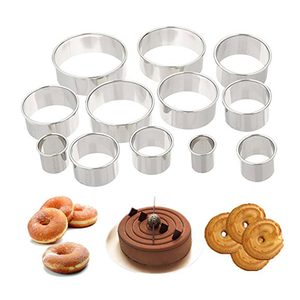 Molde Redondo para Pastel de Acero Inoxidable Directo de Fábrica, Molde para Fondant, Molde Circular para Mousse, 12 Cortadores de Galletas al por Mayor - Product Image 3