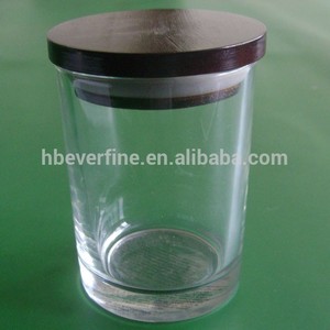 Effacer <span class=keywords><strong>verre</strong></span> <span class=keywords><strong>photophore</strong></span> avec couvercle <span class=keywords><strong>en</strong></span> bois - Product Image 1
