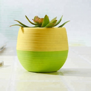 Mini di Plastica Rotondo Pianta <span class=keywords><strong>Vaso</strong></span> di Fiori per il Giardino di Casa Ufficio Decor - Product Image 3