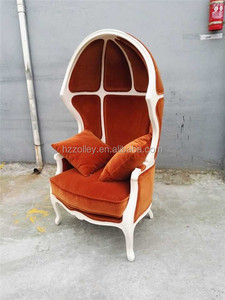 <span class=keywords><strong>Chaise</strong></span> française en <span class=keywords><strong>bois</strong></span> sculpté <span class=keywords><strong>blanc</strong></span>, <span class=keywords><strong>chaise</strong></span> vintage en forme d'œuf - Product Image 2