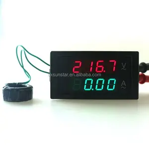 Digital Voltmeter Amperemeter Amp Volt Meter Strom Tester AC220V 450 V 0-100A 4 Ziffern CT Spule Rot Grün Dual Display