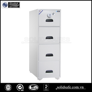 Meilleure vente Classeur vertical solide à 4 tiroirs en acier inoxydable Serrure numérique électronique ignifuge de haute qualité et facile à déplacer - Product Image 1