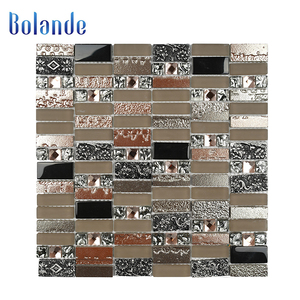 Высокое качество кирпич узор мозаика щитка стены 300*300 ванная комната серебро стекло мозаики - Product Image 2